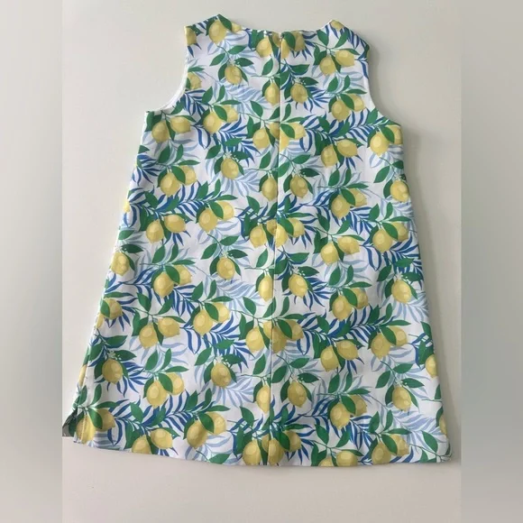 Girls Lemon Print Sleeveless Dress Perfect for a European or Coastal Vacay - Picture 4 of 11